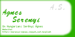 agnes serenyi business card